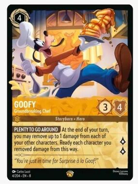 Disney Goofy Trading Card - Blue, White, Brown, Yellow